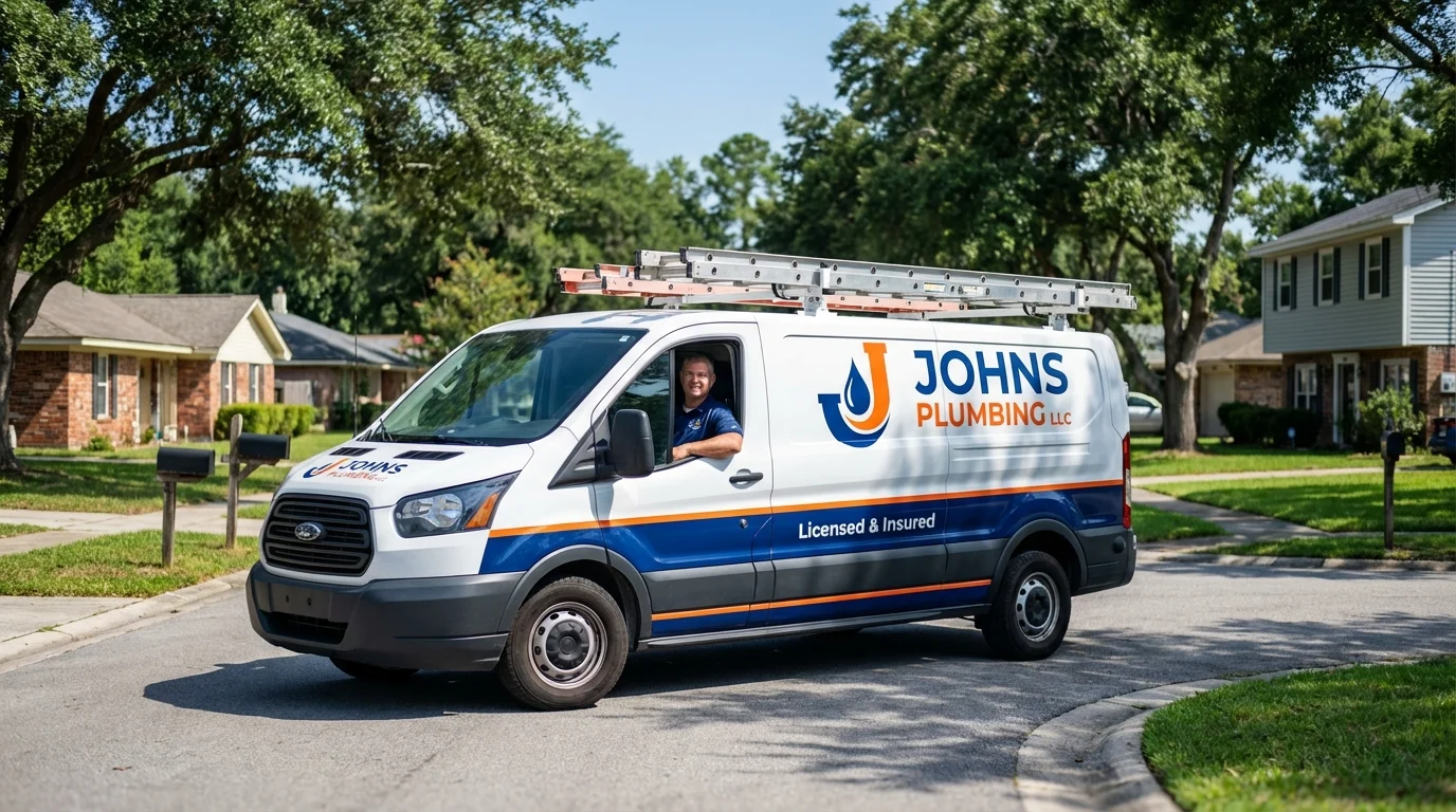 Johns Plumbing LLC service van in Sussex, NJ